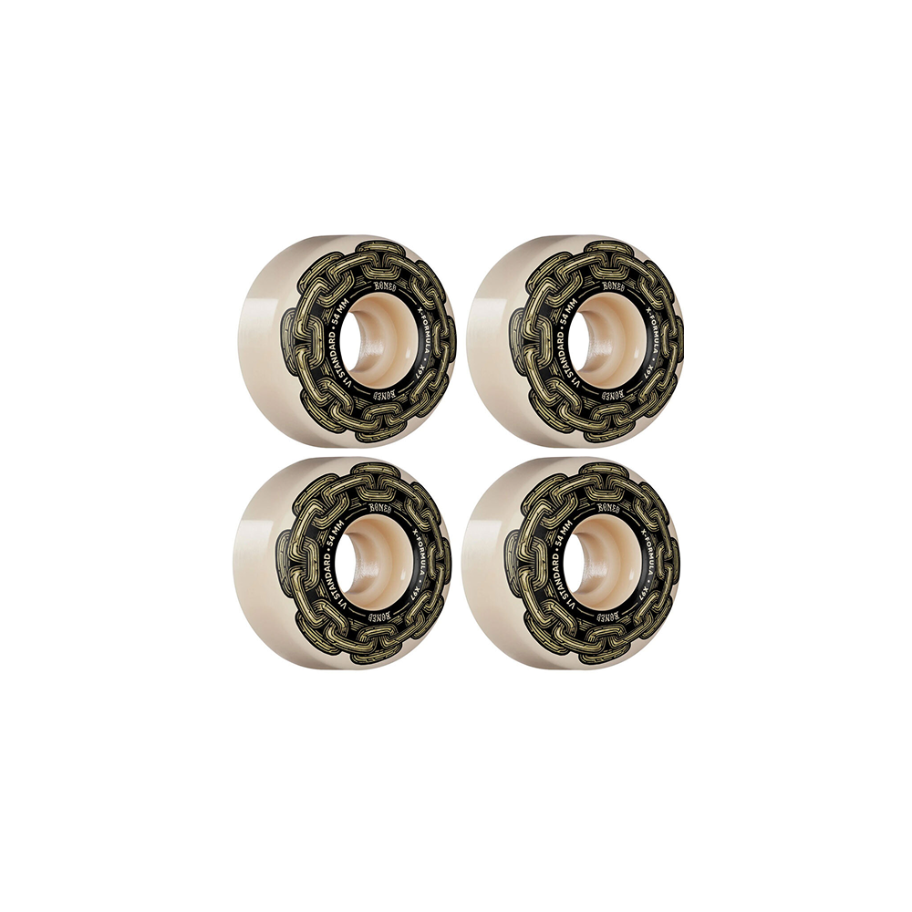 Bones Skateboard Wheels Gold Chain 52mm V1 Standard X-Formula 97A