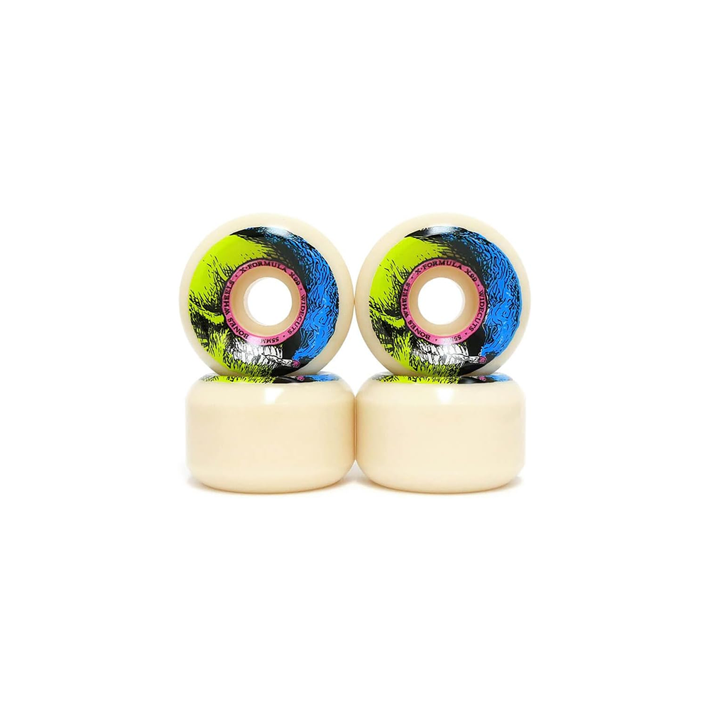 Bones Skateboard Wheels Smokin Skull 53mm V6 Widecut X-Formula 99A