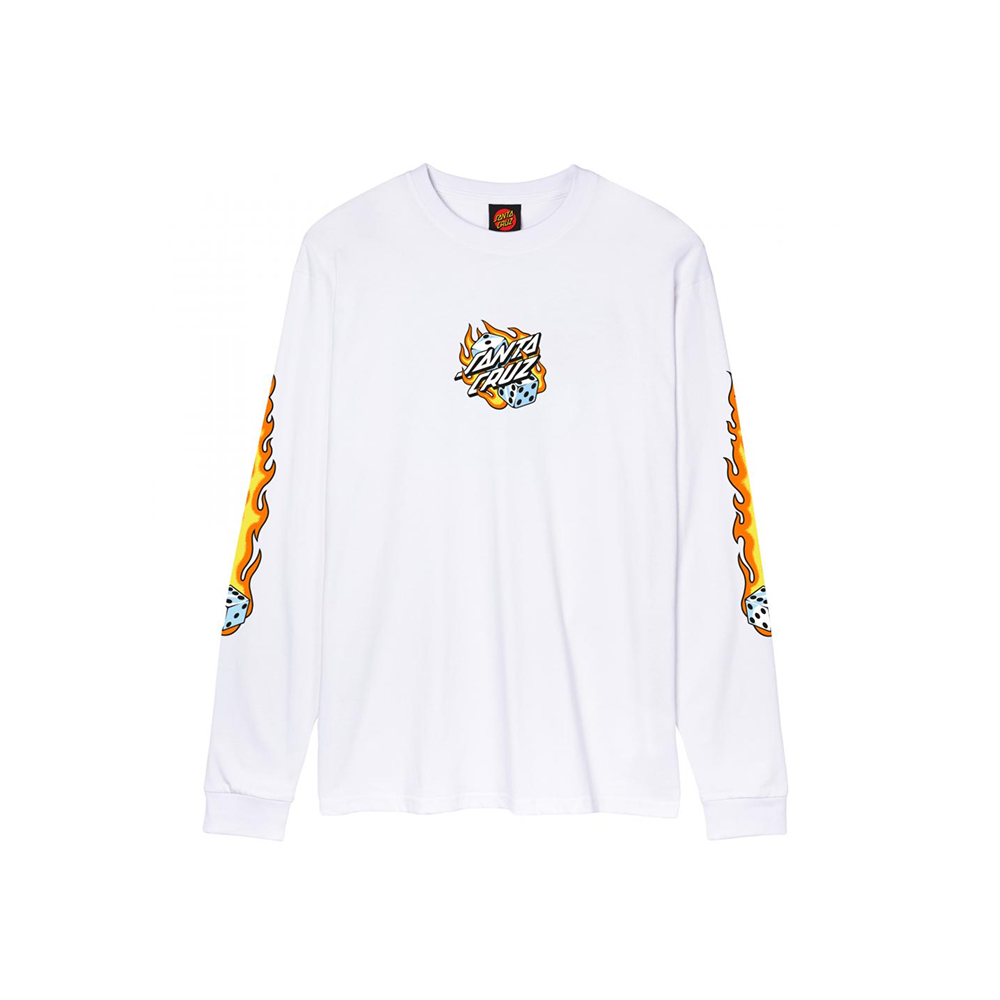 Santa Cruz Long Sleeve T-Shirt Flaming Dice Dot