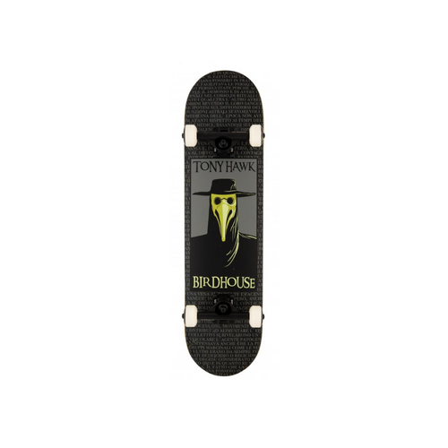 Skateboard Birdhouse Tony Hawk Plague Doctor Complete 8.0 inch deck negru cu design galben