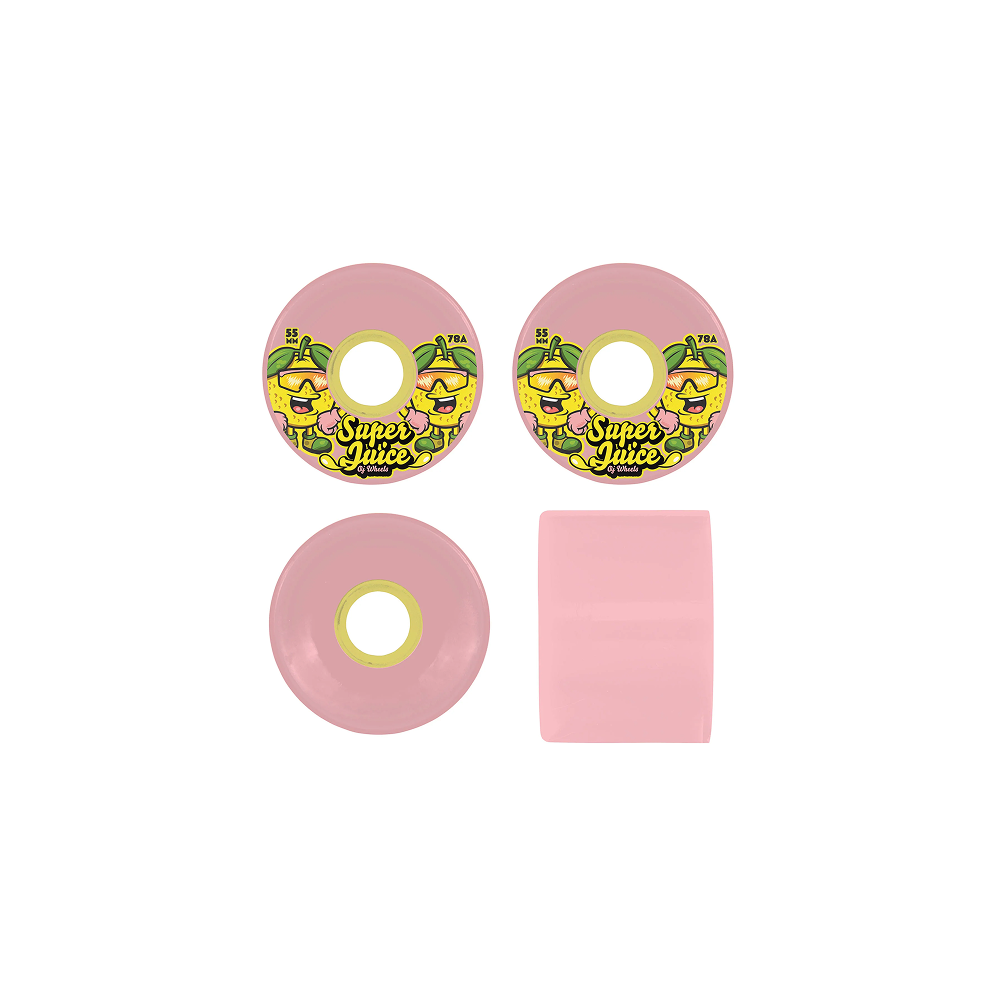 Super Juice Skateboard Wheels 55mm Mini Pink 78a OJ