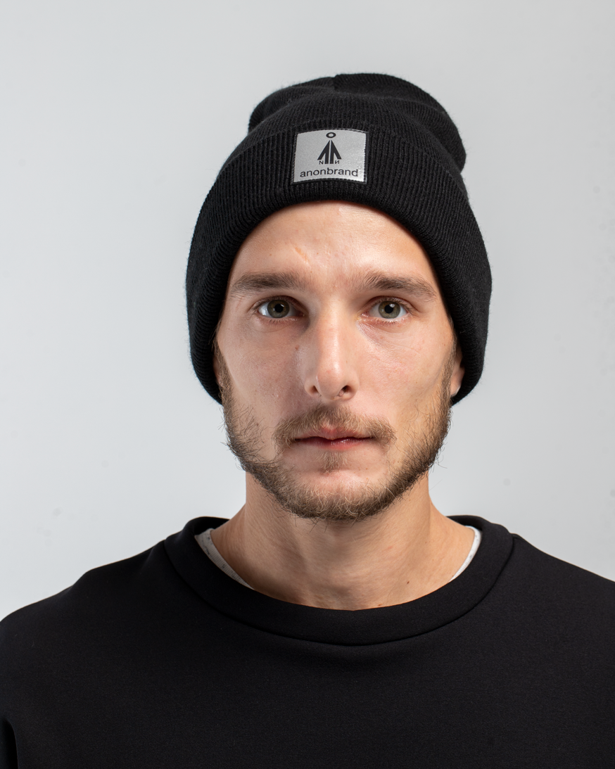 Anonbrand Reflective Leather Beanie