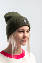 Load image into Gallery viewer, Anonbrand Black Leather Label Beanie

